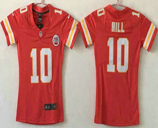 Women's Kansas City Chiefs #10 Tyreek Hill Red 2017 Vapor Untouchable Stitched NFL Nike Limited Jersey