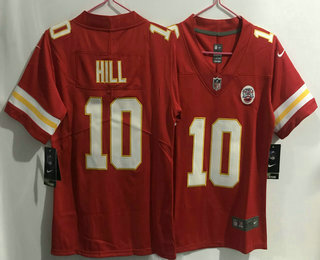 Women's Kansas City Chiefs #10 Tyreek Hill Red 2017 Vapor Untouchable Stitched NFL Nike Limited Jersey