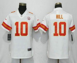 Women's Kansas City Chiefs #10 Tyreek Hill White 2017 Vapor Untouchable Stitched NFL Nike Limited Jersey