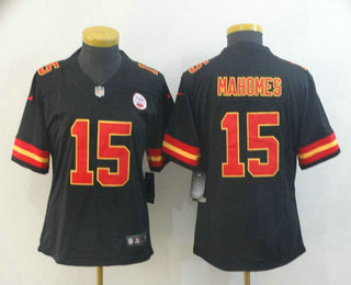 Women's Kansas City Chiefs #15 Patrick Mahomes II Black 2017 Vapor Untouchable Stitched NFL Nike Limited Jersey