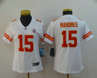 Women's Kansas City Chiefs #15 Patrick Mahomes II White 2017 Vapor Untouchable Stitched NFL Nike Limited Jersey