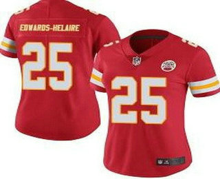 Women's Kansas City Chiefs #25 Clyde Edwards Helaire Limited Red Vapor Jersey