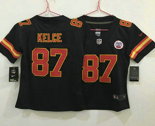 Women's Kansas City Chiefs #87 Travis Kelce Black 2017 Vapor Untouchable Stitched NFL Nike Limited Jersey