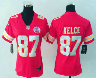 Women's Kansas City Chiefs #87 Travis Kelce Red 2017 Vapor Untouchable Stitched NFL Nike Limited Jersey