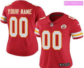 Women's Kansas City Chiefs Custom Vapor Untouchable Red Team Color NFL Nike Limited Jersey