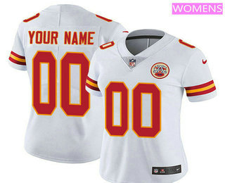 Women's Kansas City Chiefs Custom Vapor Untouchable White Road NFL Nike Limited Jersey