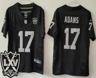 Women's Las Vegas Raiders #17 Davante Adams Limited Black 65th Season FUSE Vapor Jersey