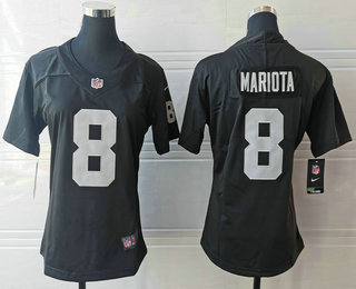 Women's Las Vegas Raiders #8 Marcus Mariota Black 2020 Vapor Untouchable Stitched NFL Nike Limited Jersey