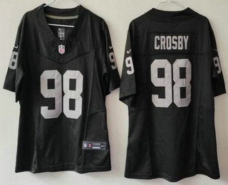 Women's Las Vegas Raiders #98 Maxx Crosby Limited Black FUSE Vapor Jersey
