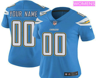 Women's Los Angeles Chargers Custom Vapor Untouchable Light Blue Alternate NFL Nike Limited Jersey