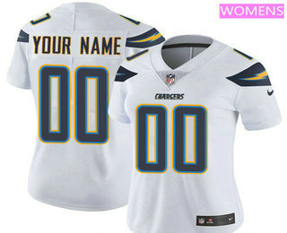 Women's Los Angeles Chargers Custom Vapor Untouchable White Road NFL Nike Limited Jersey