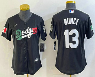 Women's Los Angeles Dodgers #13 Max Muncy Black Mexico 2020 World Series Cool Base Nike Jersey