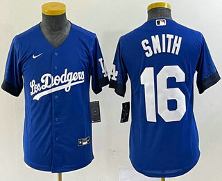 Women's Los Angeles Dodgers #16 Will Smith Blue Stitched Cool Base Nike Jersey