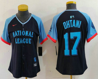 Women's Los Angeles Dodgers #17 Shohei Ohtani Navy 2024 All Star Limited Stitched Jersey