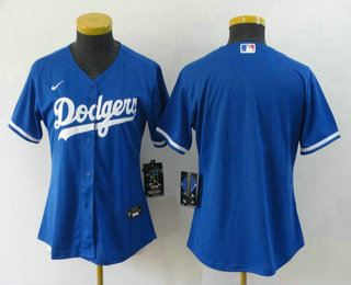 Women's Los Angeles Dodgers Blank Blue Stitched MLB Cool Base Nike Jersey