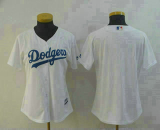 Women's Los Angeles Dodgers Blank White Home Stitched MLB Cool Base Jersey