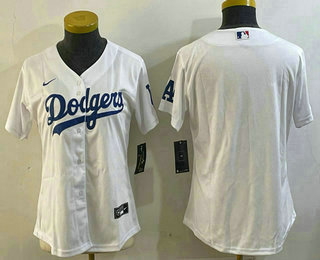 Women's Los Angeles Dodgers Blank White Stitched Cool Base Nike Jersey