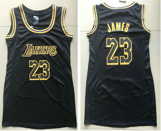 Women's Los Angeles Lakers #23 LeBron James Black 2018-2019 Nike Swingman NBA Dress Jersey