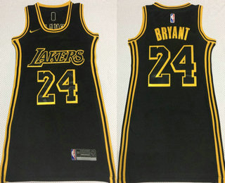 Women's Los Angeles Lakers #24 Kobe Bryant Black 2020 Nike City Edition Stitched Dress Jersey