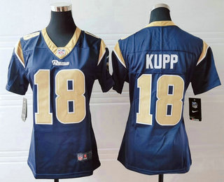 Women's Los Angeles Rams #18 Cooper Kupp Navy Blue 2017 Vapor Untouchable Stitched NFL Nike Limited Jersey