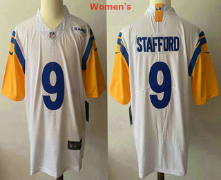 Women's Los Angeles Rams #9 Matthew Stafford White 2021 NEW Vapor Untouchable Stitched NFL Nike Limited Jersey