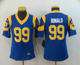 Women's Los Angeles Rams #99 Aaron Donald Royal Blue 2017 Vapor Untouchable Stitched NFL Nike Limited Jersey