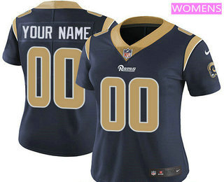 Women's Los Angeles Rams Custom Vapor Untouchable Navy Blue Team Color NFL Nike Limited Jersey