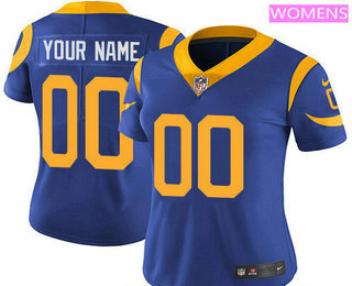 Women's Los Angeles Rams Custom Vapor Untouchable Royal Blue Alternate NFL Nike Limited Jersey