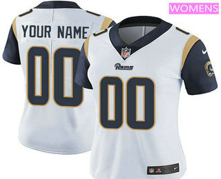 Women's Los Angeles Rams Custom Vapor Untouchable White Road NFL Nike Limited Jersey