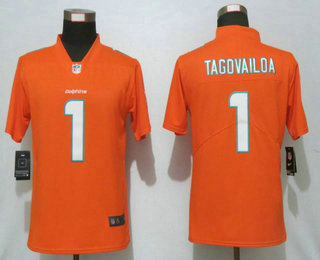 Women's Miami Dolphins #1 Tua Tagovailoa Orange 2020 Vapor Untouchable Stitched NFL Nike Limited Jersey