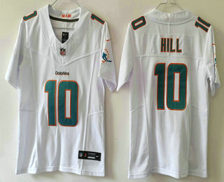 Women's Miami Dolphins #10 Tyreek Hill Limited White FUSE Vapor Jersey