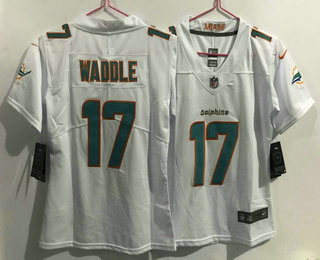 Women's Miami Dolphins #17 Jaylen Waddle White 2020 Vapor Untouchable Stitched NFL Nike Limited Jersey