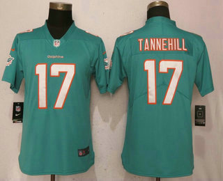 Women's Miami Dolphins #17 Ryan Tannehill Green 2017 Vapor Untouchable Stitched NFL Nike Limited Jersey