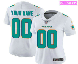 Women's Miami Dolphins Custom Vapor Untouchable White Road NFL Nike Limited Jersey