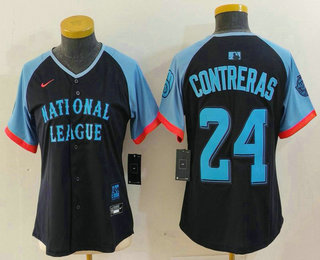 Women's Milwaukee Brewers #24 William Contreras Navy 2024 All Star Limited Stitched Jersey