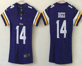 Women's Minnesota Vikings #14 Stefon Diggs Purple 2017 Vapor Untouchable Stitched NFL Nike Limited Jersey