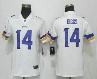 Women's Minnesota Vikings #14 Stefon Diggs White 2017 Vapor Untouchable Stitched NFL Nike Limited Jersey