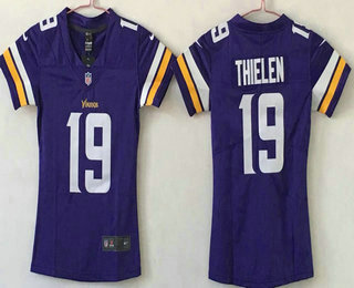 Women's Minnesota Vikings #19 Adam Thielen Purple 2017 Vapor Untouchable Stitched NFL Nike Limited Jersey