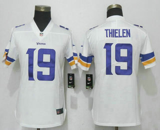 Women's Minnesota Vikings #19 Adam Thielen White 2017 Vapor Untouchable Stitched NFL Nike Limited Jersey