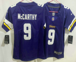 Women's Minnesota Vikings #9 JJ McCarthy Limited Purple Vapor Jersey