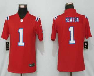 Women's New England Patriots #1 Cam Newton Red 2020 NEW Vapor Untouchable Stitched NFL Nike Limited Jersey