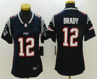 Women's New England Patriots #12 Tom Brady Navy Blue 2017 Vapor Untouchable Stitched NFL Nike Limited Jersey