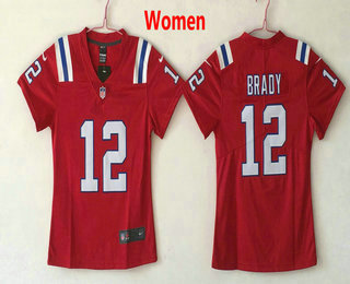 Women's New England Patriots #12 Tom Brady Red 2017 Vapor Untouchable Stitched NFL Nike Limited Jersey