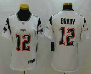 Women's New England Patriots #12 Tom Brady White 2017 Vapor Untouchable Stitched NFL Nike Limited Jersey