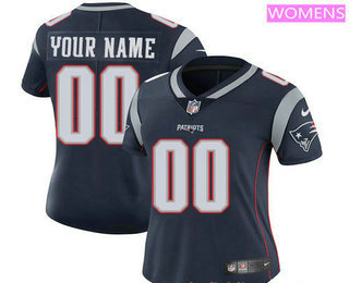 Women's New England Patriots Custom Vapor Untouchable Navy Blue Team Color NFL Nike Limited Jersey