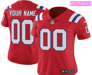 Women's New England Patriots Custom Vapor Untouchable Red Alternate NFL Nike Limited Jersey