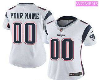 Women's New England Patriots Custom Vapor Untouchable White Road NFL Nike Limited Jersey