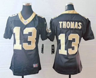 Women's New Orleans Saints #13 Michael Thomas Black 2017 Vapor Untouchable Stitched NFL Nike Limited Jersey