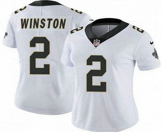 Women's New Orleans Saints #2 Jameis Winston Limited White Vapor Jersey