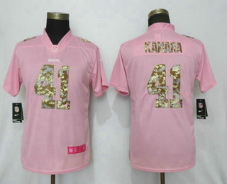 Women's New Orleans Saints #41 Alvin Kamara Pink Camo Fashion 2019 Vapor Untouchable Stitched NFL Nike Limited Jersey